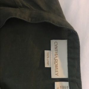 Green linen zipper jacket